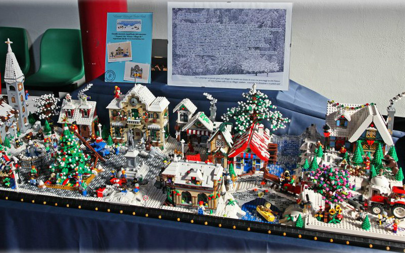 Large LEGO Winter Village display